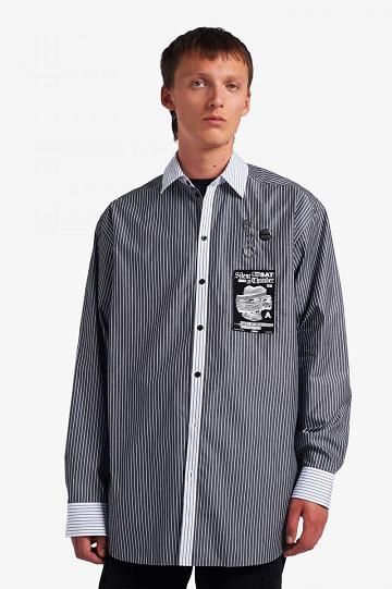 Black Fred Perry SM1957 Men's Shirts | PH 1529XYUF